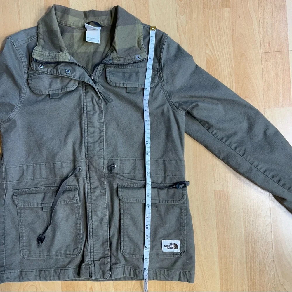 The North Face Utility Flannel Lined Cargo‎ Chore Jacket Olive Green SM - Picture 9 of 11